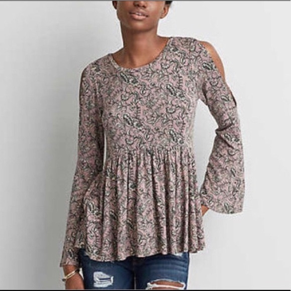 American Eagle Babydoll statement back bell sleeve - Picture 2 of 11